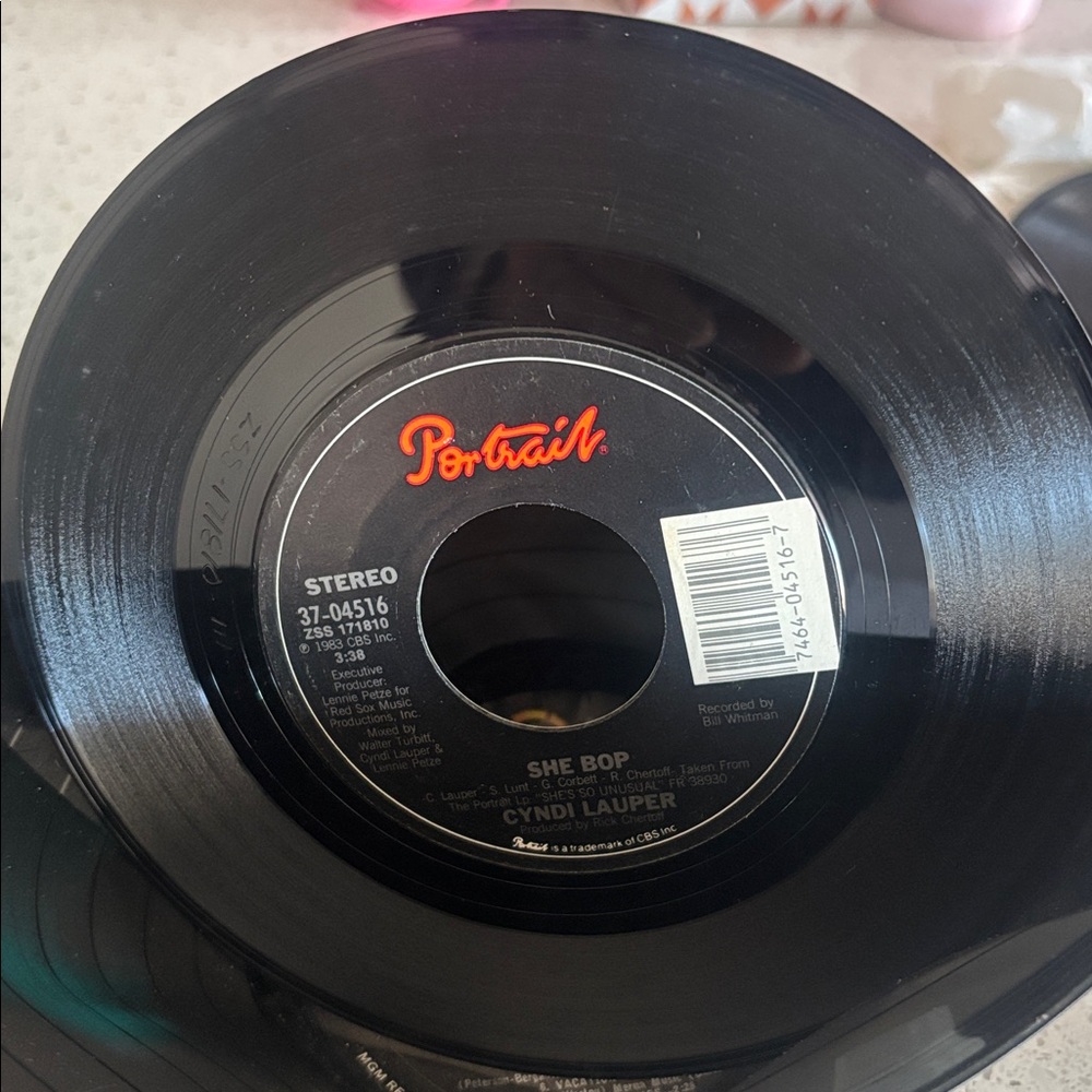 Cyndi Lauper "She Bop" 45 RPM vinyl